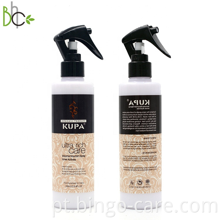 Venda quente! óleo arganico KUPA Volume Nourish Spray cuidado para o cabelo proteção térmica 250ml